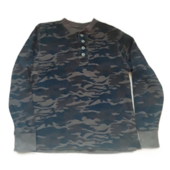 Old Navy Other - Retro Old Navy Camo Thermal Long Sleeve Henley Shirt - Men's Large Camo Shirt